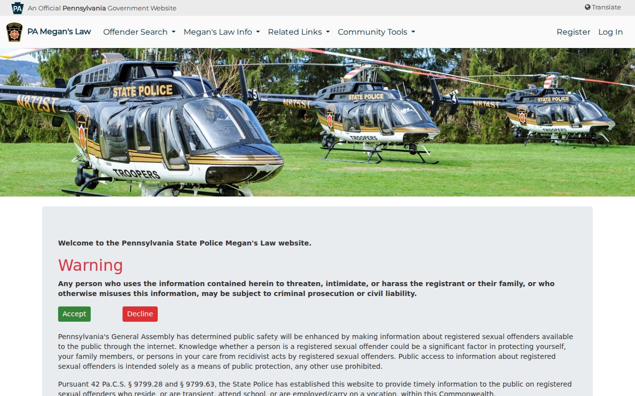 Moon Township residents directory Pennsylvania State Police public safety notice