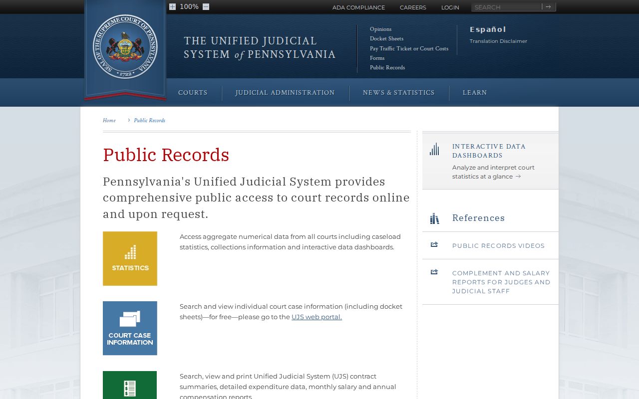 Moon Township ZIP directory Pennsylvania courts public records guidance